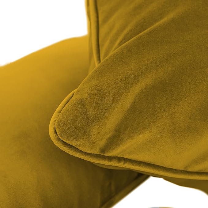 FDP 12" x 20" Velvet Rectangle Lumbar Pillow Set with Piping Decorative Throw Pillow for Home Dcor in Living Room, Bedroom or Lounge (2-Pack) - Dijon, 15159-114