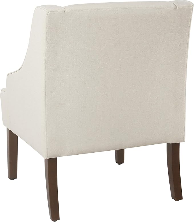 Homepop Upholstered Classic Swoop Arm Accent Chair Home Décor,Warm Ivory
