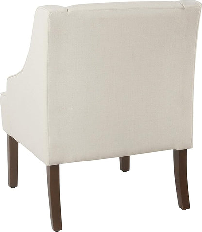 Homepop Upholstered Classic Swoop Arm Accent Chair Home Décor,Warm Ivory