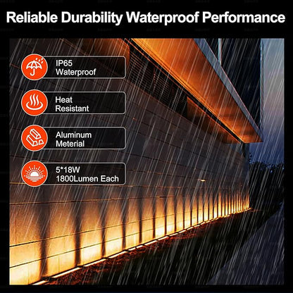 Linkable Smart RGBCW Wall Washer Light Bar 90W – 2700K-6500K Tunable White LED Bar with App & RF Remote, 16 Million Color Changing Wash Lights, IP65 Stage Light for Wall Wash Lighting