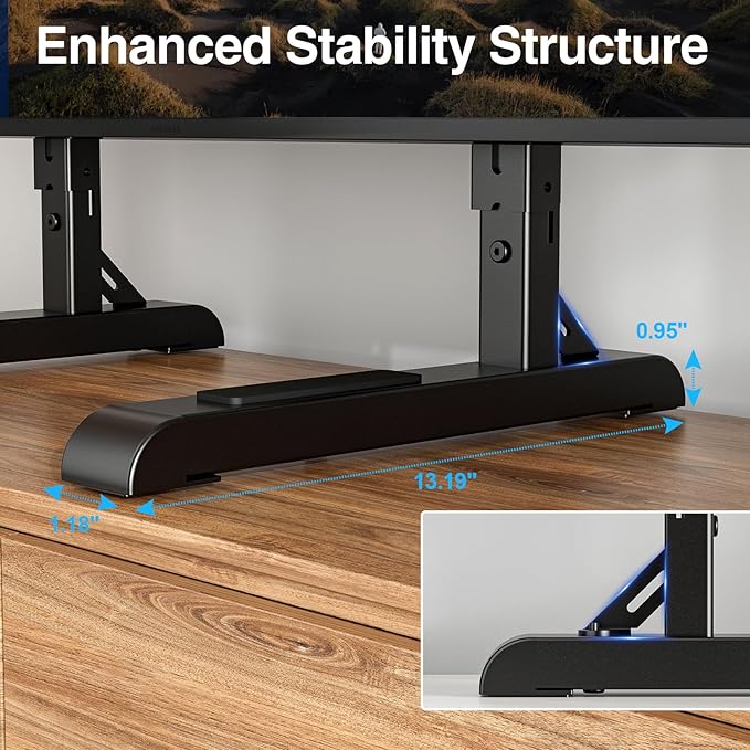 Universal TV Stand for 19-75 Inch LCD LED TVs, Height Adjustable TV Legs Replacement Hold up to 110 lbs, Table Top TV Stand Base, Max VESA 800X600mm