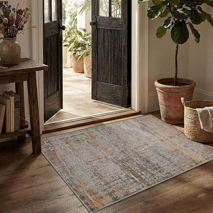 Rugxara 2x3 Entryway Rug,Door Mat Indoor Entrance, Washable Non Slip Kitchen Bathroom Rugs, Ultra-Thin Throw Small Rug for Front Door, Taupe