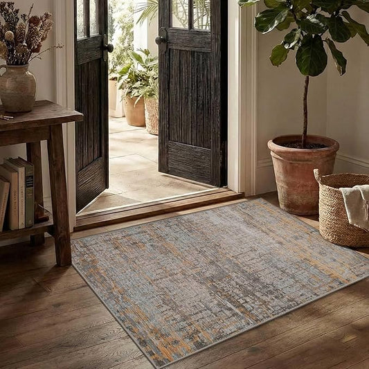 Rugxara 2x3 Entryway Rug,Door Mat Indoor Entrance, Washable Non Slip Kitchen Bathroom Rugs, Ultra-Thin Throw Small Rug for Front Door, Taupe