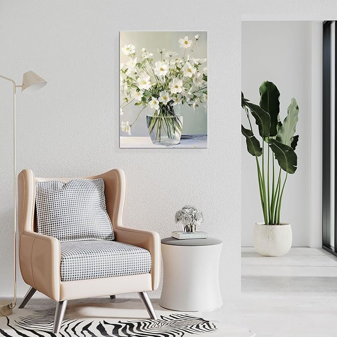 daktenn Floral Canvas Wall Art Bathroom Wall Art Pictures Wall Decor Home Decor Wall Decor for Bedroom Livingroom 18x24 Inches