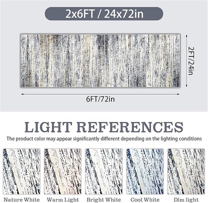 Modern Abstract Runner Rug 2x6 Runner Rugs with Non Slip Backing, Low Pile Soft Washable Runner for Hallway Entryway Laundry Bedroom Kitchen