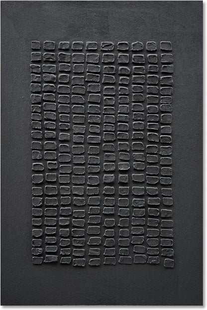NANKAI Art Hand-painted 45x30 inches Black thick Texture Abstract art Oil painting Contemporary Minimalist style art living room office corridor wall decoration painting