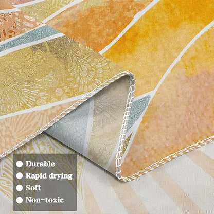 Leeisysme Boho Sun Tapestry, Abstract Retro 70s Mountain Wall Art, Vintage Sunrise Tapestries for Bedroom Living Room Dorm Decor, Gold Yellow 36x48 inches