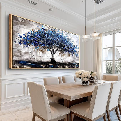 hyidecorart Canvas Wall Art For Office Abstract Wall Decoration For Living Room Bedroom Decor Tree Panoramic Landscape Painting Wood Framed Prints Textured Pictures Artwork Large Modern Hotel Decor
