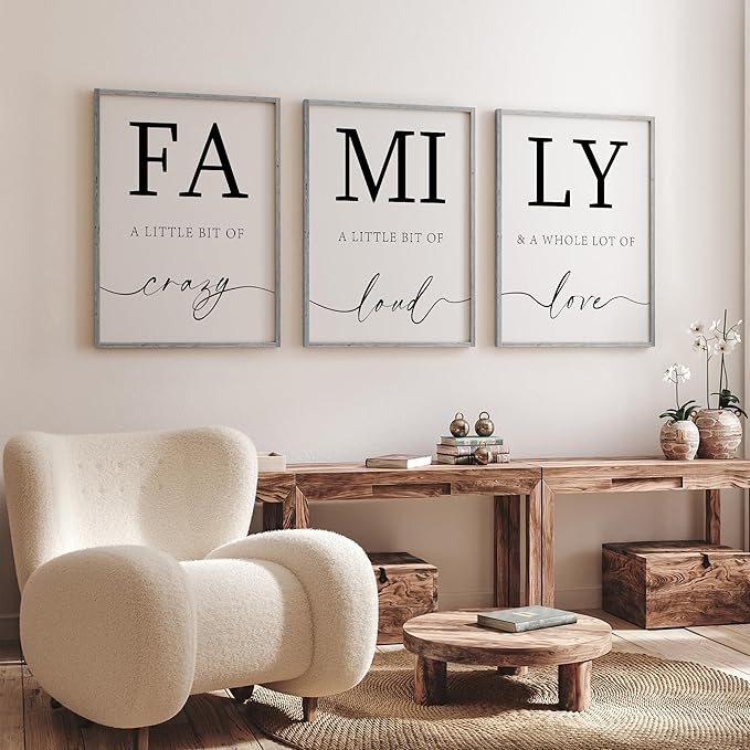 Heiple Family Wall Decor 11"x14" Framed Wooden Wall Sign for Home Decor Farmhouse Vintage Rustic Living Room Minimalist Family Wall Art (Gray, 11”x14”)
