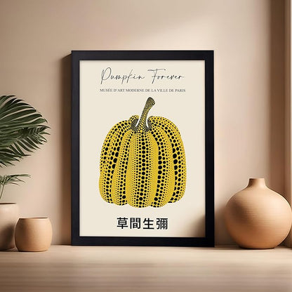 Poster Master Vintage Poster - Retro Pop Art Print - Gift for Artist, Friend - Pumpkin Forever, Black Dot, Modern, Abstract - Wall Decor for Home, Office, 16x20 Black Framed