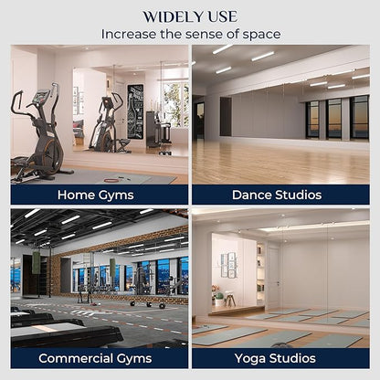 Keonjinn Gym Mirrors for Home Gym Wall Large, 48" x 32" x 2Pcs Full Body Exercise Mirror for Home Gym, Dance Studio, Garage, Acitvity, Fitness