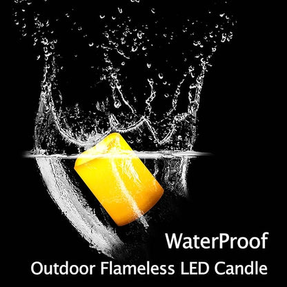 iZAN 3-Pack Battery Operated Flameless LED Candles with Timer Outdoor Waterproof Flickering Timing LED Pillar Candles for Home Wedding Party Festival Décor Long Battery Life 1500+ Hours 3”x4”