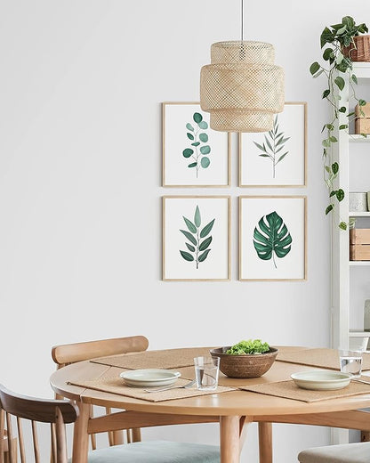 HAUS AND HUES Plant Wall Art - Botanical Prints, Green Wall Art Collection Set, Plant Pictures, Leaves Paintings (11x14, UNFRAMED)
