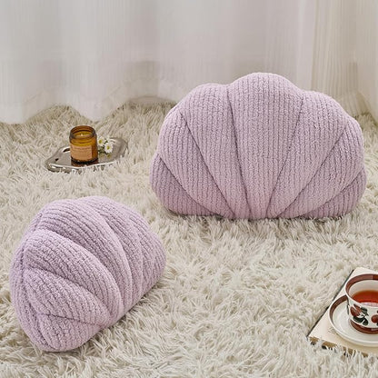 Shell Pillow, Soft Decorative Pillows for Bed Couch, Seashell Plush Throw Pillow Aesthetic Home Decor Cushion for Bedroom Living Room (Lavender Purple, 18 X 13 Inches)