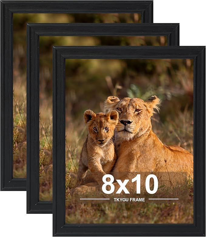 8x10 Picture Frame set of 3, Modern Style Woode Frame black 8 by 10 Wall Gallery Poster Photo Frame,Table Top or Wall Mount best gift
