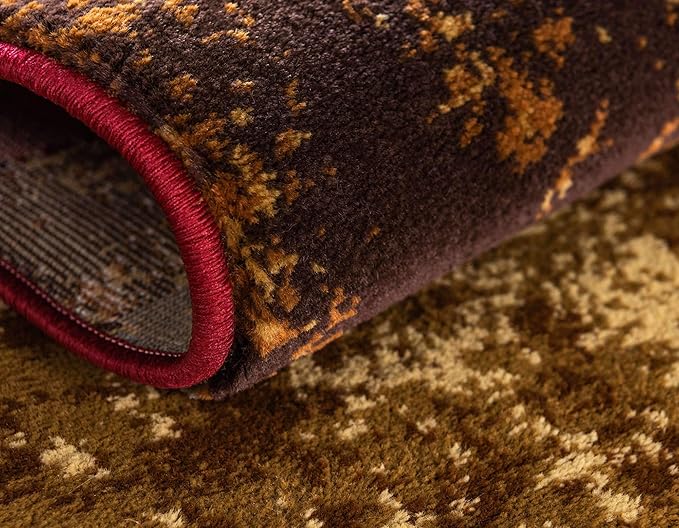 Unique Loom Barista Collection Area Rug - Kouillou (4' 1" Square, Multi/ Brown)