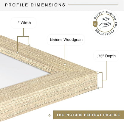 MCS Studio Gallery 19.75x27.5 Poster Frame Natural Woodgrain Engineered Wood, Vertical & Horizontal Wall Hanging Large Picture Frame for Photos, Posters & Art Prints (1-Pack)