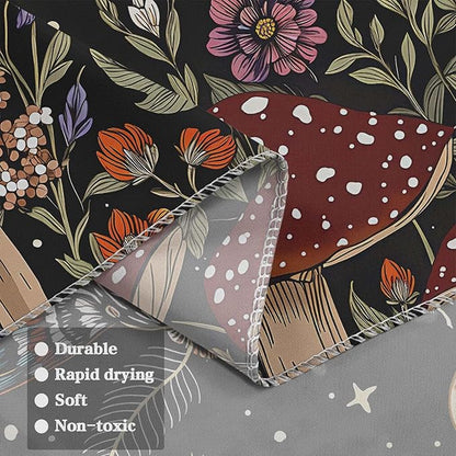 Neasow Hippie Witchy Moth Tapestry, Moon Mushroom Aesthetic Floral Wall Art, Mystic Moon Phase Decor for Living Room Bedroom Home, 60x80 inches
