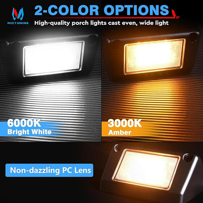 MICTUNING RV Exterior LED Porch Utility Amber/White Light 12V Awning Lights Replacement Lighting for RVs Trailers Campers, 1 Pack