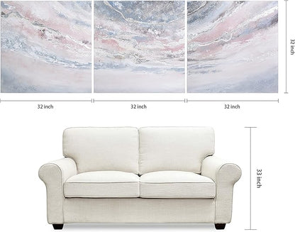 Empire Art Direct Abstract Wall Art Textured Hand Painted Canvas by Martin Edwards, Triptych, 32" x 32" each, Heavens 1