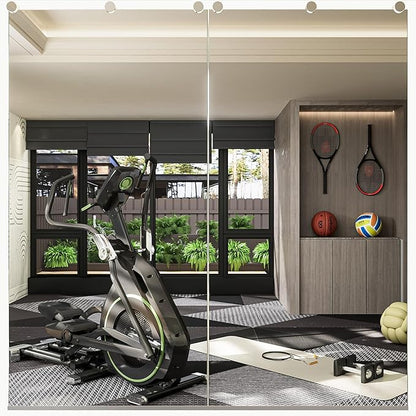 Keonjinn Home Gym Mirror, 48" x 24" x 2Pcs, Large Exercise Mirror, Frameless Full Body Mirrors, Tempered Glass, Wall Mounted for Gym, Yoga, Bedroom, Dance Studio