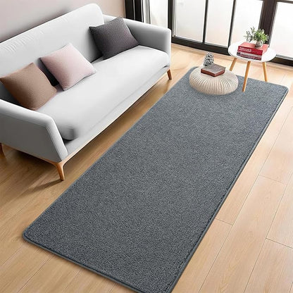 2x6 Bedside Runner Rug, Dark Grey Hallway Area Rugs for Bedroom, Low Pile Washable Modern Memory Foam Carpet, Non Slip Soft Carpets for Entrance Kitchen Laundry Living Room Decor