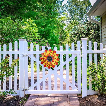 AHYS Metal Flowers Wall Decor Indoor Outdoor Metal Wall Art for Home Farmhouse Living Room Bedroom Bathroom Garden Decorations - Red & Yellow