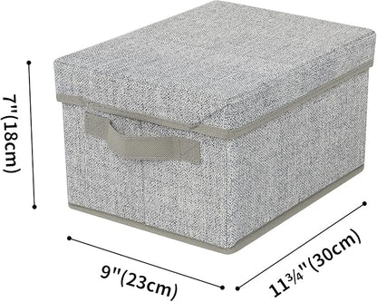 GRANNY SAYS Small Storage Bins with Lids, Fabric Storage Boxes, Shelf Baskets for Closet Organization, Stackable Clothes Storage Bins, Gray, Small, 3-Pack