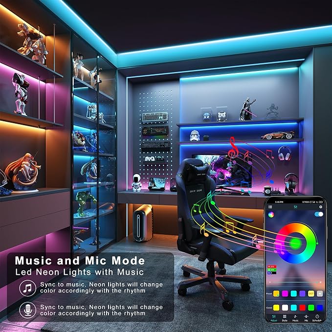 Ledagic Led Lights for Bedroom 200ft (2 * 100FT) Music Sync Color Changing Led Strip Lights, RGB Led Light Strip with Remote and App Control, Cuttable Led Tape Light for Home Decor Gaming Accessories