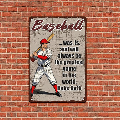 Baseball Metal Signs Was Is and Will Always Be the Greatest Game in the World Tin Sign 8x12 Inch Baseball Boy Room Decor Home Kitchen Garden Bar Pub Bedroom Office