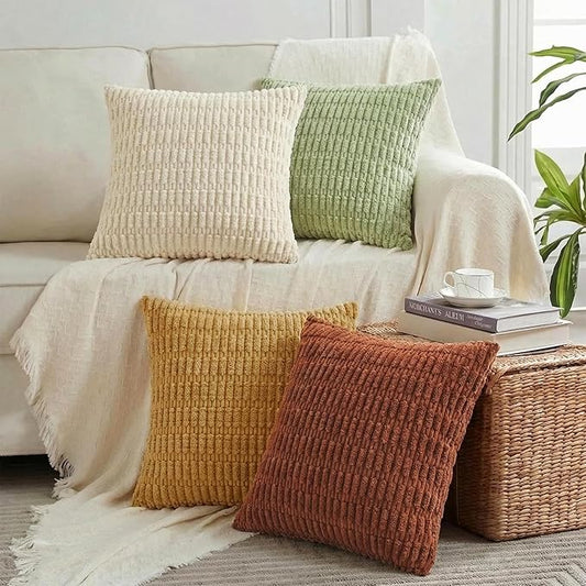Fancy Homi 4 Packs Decorative Throw Pillow Covers for Living Room Couch Bed, Modern Farmhouse Boho Home Décor Accent Cushion Case, 20" x 20", Fall