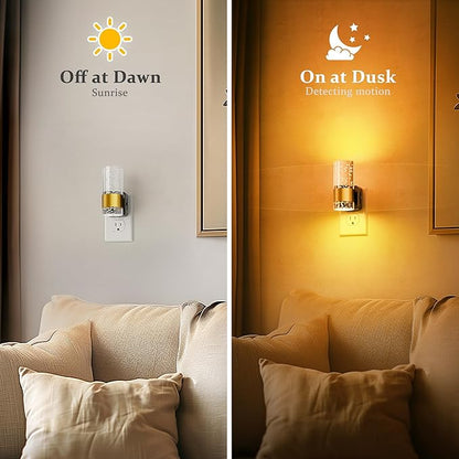 JandCase Night Light, Automatic Night Lights Plug into Wall, Dimmable LED Night Light with Adjustable Brightness, Night Lights Plug in with Auto Light Sensor, Amber for Bathroom Hallway Decor-1 Pack