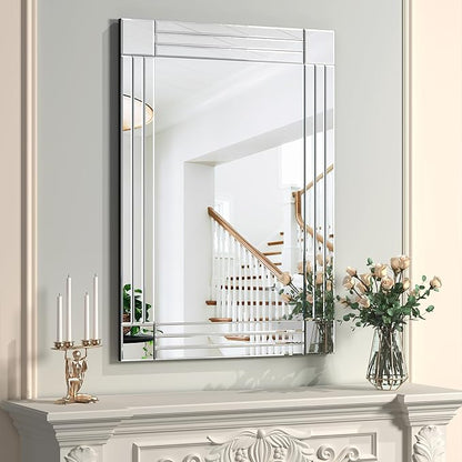 40"x28" Decorative Wall Mirror Gorgeous Silver Mirror for bedrooms, bathrooms, entryways hallways, Living Room and Dining Room Walls
