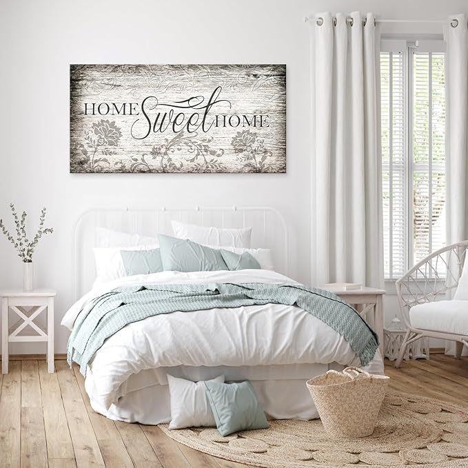 YYYYHPP YP2698 Home Sweet Home Wall Art Sign Canvas Print Wall Art Rustic Art for Living Room Bedroom and Office Home Kitchen Family Wall Decor