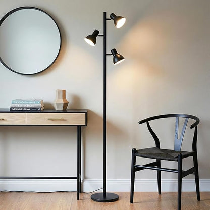 Brightech Ethan Dimmable Floor Lamp for Bedroom Reading & Living Room Decor - Modern LED Tall Tree Lamp for Offices - Black