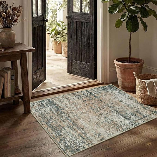 Rugxara 2x3 Entryway Rug,Door Mat Indoor Entrance, Washable Non Slip Kitchen Bathroom Rugs, Ultra-Thin Throw Small Rug for Front Door, Moss