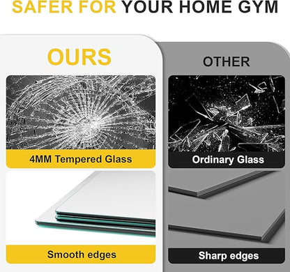 Home Gym Mirror for Wall, 54"x28"-2 PCS Full Length Workout Mirrors, Tempered Glass, HD Reflection, Large Frameless Body Mirror for Home Gym, Garage, Yoga, Dance, Bedroom(Silver)