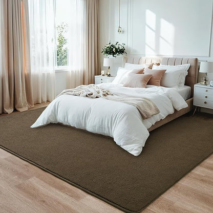 5x7 Feet Area Rug for Living Room Bedroom, Light Brown Low Pile Washable Rugs, Memory Foam Indoor Carpet, Modern Non Slip Carpets for Kids Girls Boys Baby Teen Dorm Nursery Home Decor