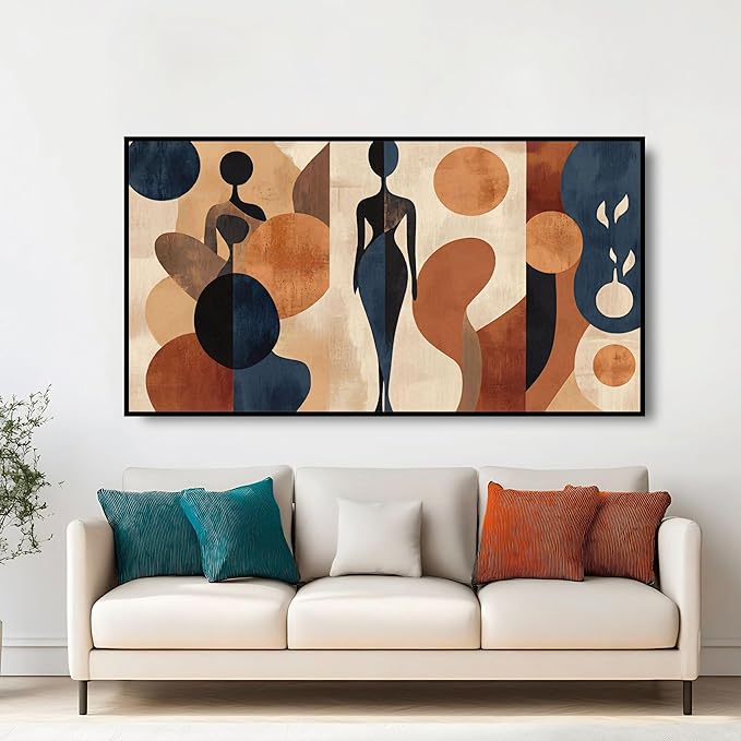 Extra Large Wall Art for Living Room Above Couch Bedroom Office, Beige Abstract Modern Luxury Framed Crystal Porcelain Wall Decor, Waterproof Easy Clean Artwork for Home Hotel Restaurant Spa 29x58 Inch