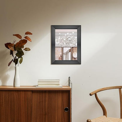 Ruomeng Rectangular Wall Mirror 12" x 16" Framed Mirror for Bathroom, Bedroom, Entryway, Living Room, Black