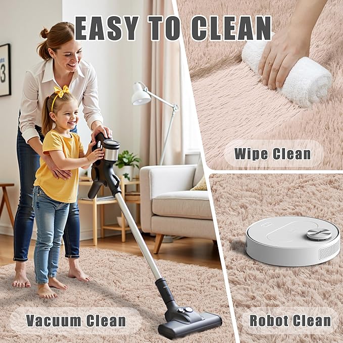 8x10 Area Rug for Living Room:Ultra Soft Fluffy Shag Beige Rugs,Large Fuzzy Plush Indoor Non Slip Carpet Washable Rug for Bedroom Kids Nursery Office Dorm Modern Decor(Beige 8'x10')