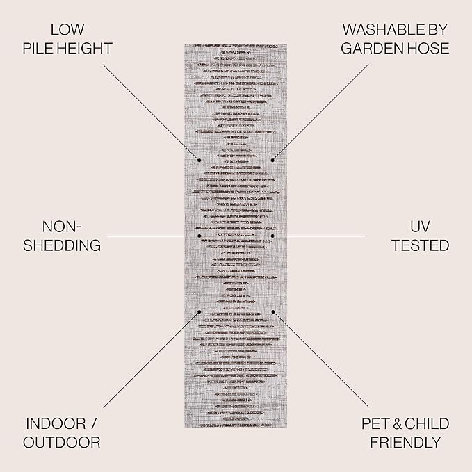 JONATHAN Y Stripe Geometric Indoor Outdoor Runner Rug 2X10 Beige/Brown, Zolak Berber for Backyard, Patio, Porch, Easy-Cleaning, High Traffic, Pet-Friendly, Non-Shedding (SMB124A-210)