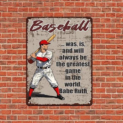 Baseball Was Is and Will Always Be the Greatest Game in the World Metal Tin Sign 12x16 Inch Baseball Poster Baseball Tin Sign Home Kitchen Garden Bar Pub Restaurant Are Wall Decor