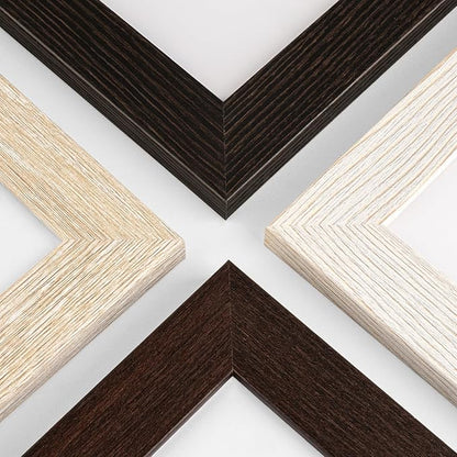 Momentworth 8x10 Picture Frame with Mat for 5x7 Set of 4, Multicolour Wood Grain 8 x 10 Gallery Wall Picture Frames for Tabletop or Wall Mounting(4 Pack, Multicolour)