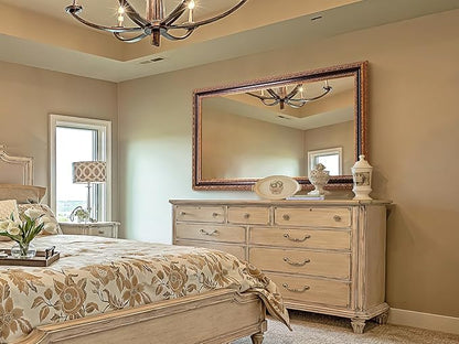 Large Decorative Mirror for Living Room, 53.5" X 30", Vintage Ornate Carvings Wood Frame, Big Vanity Rectangular Mirror for Bedroom, Dining Room, Fireplace and Bathroom