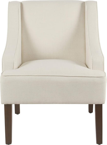 Homepop Upholstered Classic Swoop Arm Accent Chair Home Décor,Warm Ivory