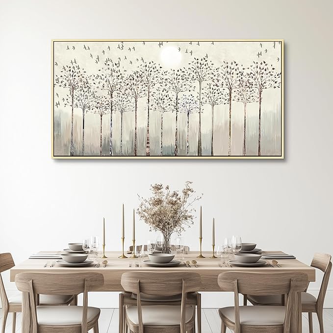 Scenery Abstract Wall Painting Framed Canvas Wall Art For Living Room Large Size Wall Decorations For Bedroom Office Wall Decor Pictures Artwork Canvas Prints Home Boho Wall Decor Natural Wood Framed