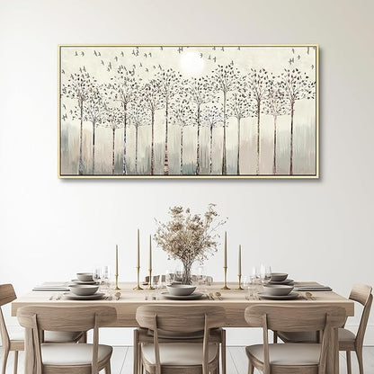 Scenery Abstract Wall Painting Framed Canvas Wall Art For Living Room Large Size Wall Decorations For Bedroom Office Wall Decor Pictures Artwork Canvas Prints Home Boho Wall Decor Natural Wood Framed