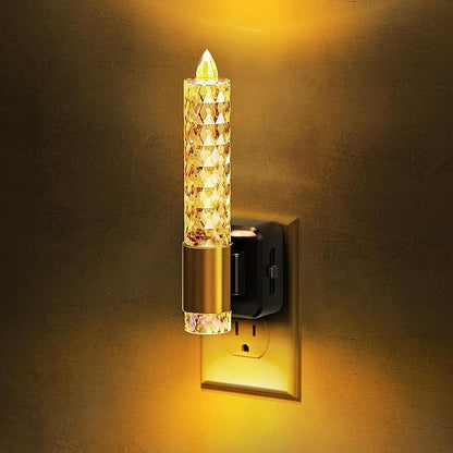 L LOHAS LED Night Light, Flameless Candle Night Light Plug into Wall, 0-100 LM Dimmable Nightlight, Plug in Amber Night Light with Dusk to Dawn Sensor, for Bathroom Bedroom Hallway, 1 Pack