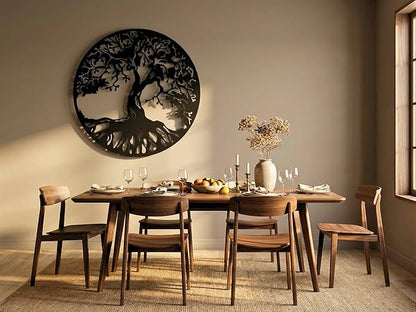 Vailla Tree Ring Wall Art Wall Art 3D Wooden Wall Decor Round Wood Hanging Sculpture Modern Home Decoration Textured Sculptures for Living Room Bedroom Office Dinnig Room Family Tree Wall Decor